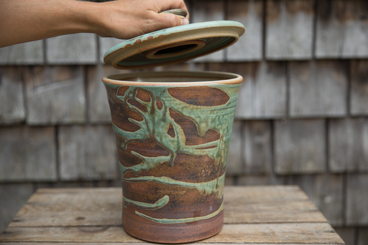 Pottery Compost Pot / Compost Bin / Composting / Pottery Jar /pottery  Composting Jar / Pottery Compost Pot / Green Living / Recycling / Gift 