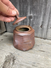 Load image into Gallery viewer, Small Faceted Jar- Wood Fired
