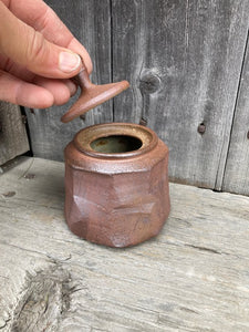 Small Faceted Jar- Wood Fired