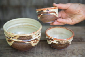 3-piece Nesting Bowl Setset of 3 Ceramic Bowlstwilight Blue-handmade  Pottery Mixing Bowlsserving or Mixing Bowls-gift Idea 